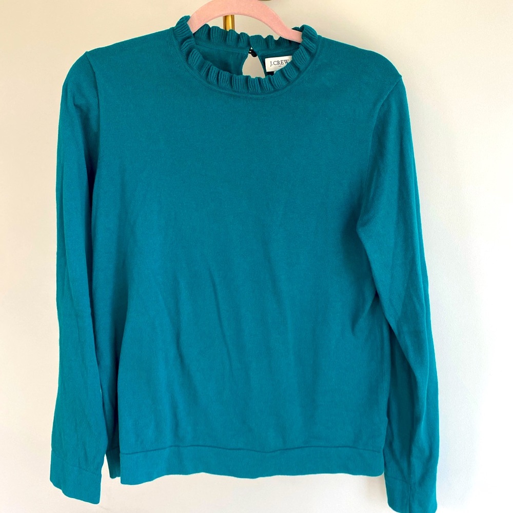 J Crew ruffle neck sweater